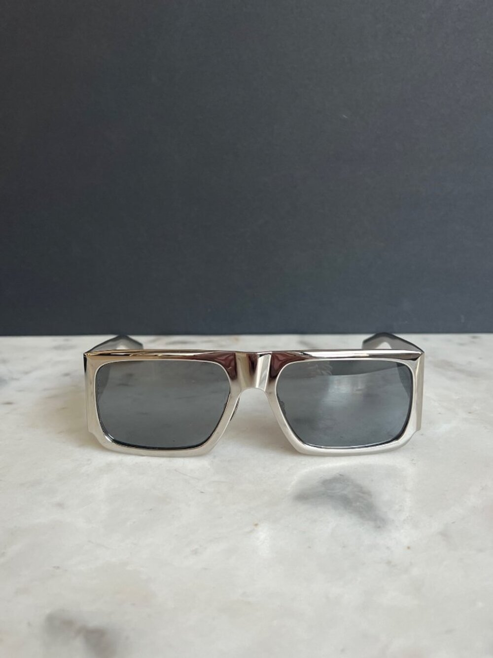 SAINT LAURENT SL 635 flat-top silver metal sunglasses - Picture 9 of 13